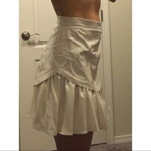 Leather and chiffon skirt